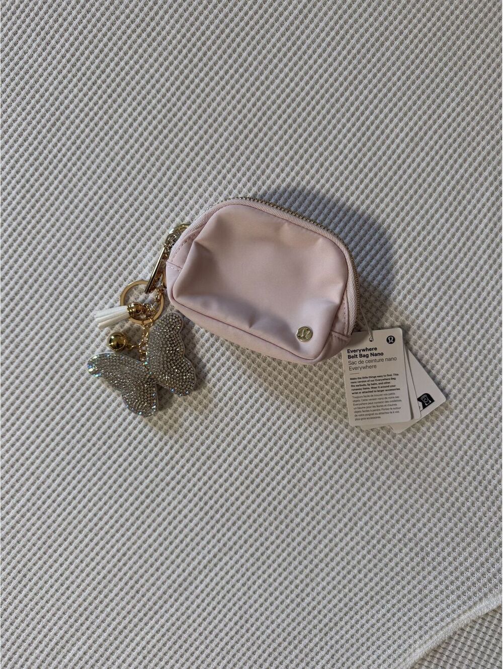 NWT Lululemon Everywhere Belt Bag Nano Blush Pink Gold Hardware Mini Pouch